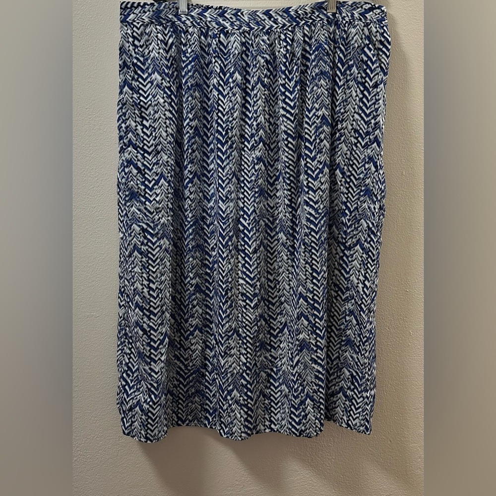 Women’s 2X Pull On A Line Long Skirt Blue Gray Black Pockets Pure Energy